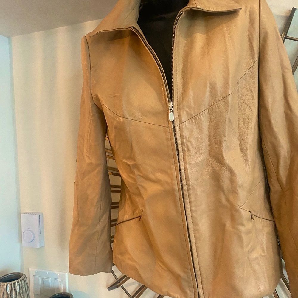 Italian butter soft Leather Jacket with Pointed Collar and Fitted Silhouette